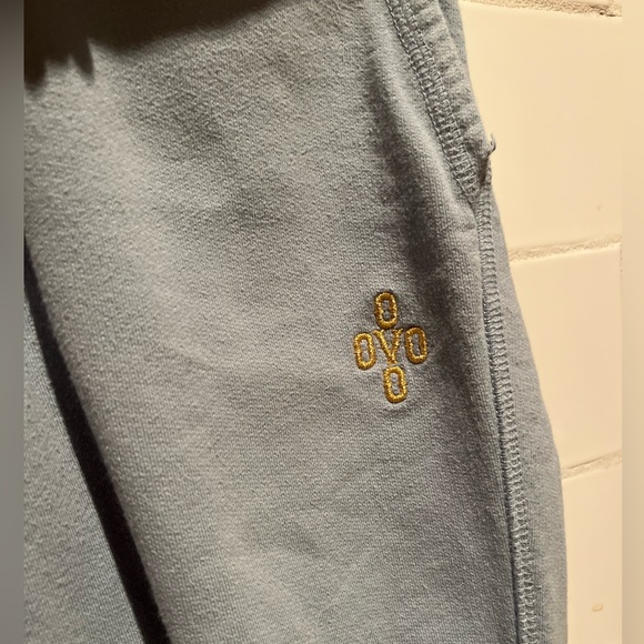 Blue OVO sweatpants jogger style, with gold stitching. - Picture 2 of 4